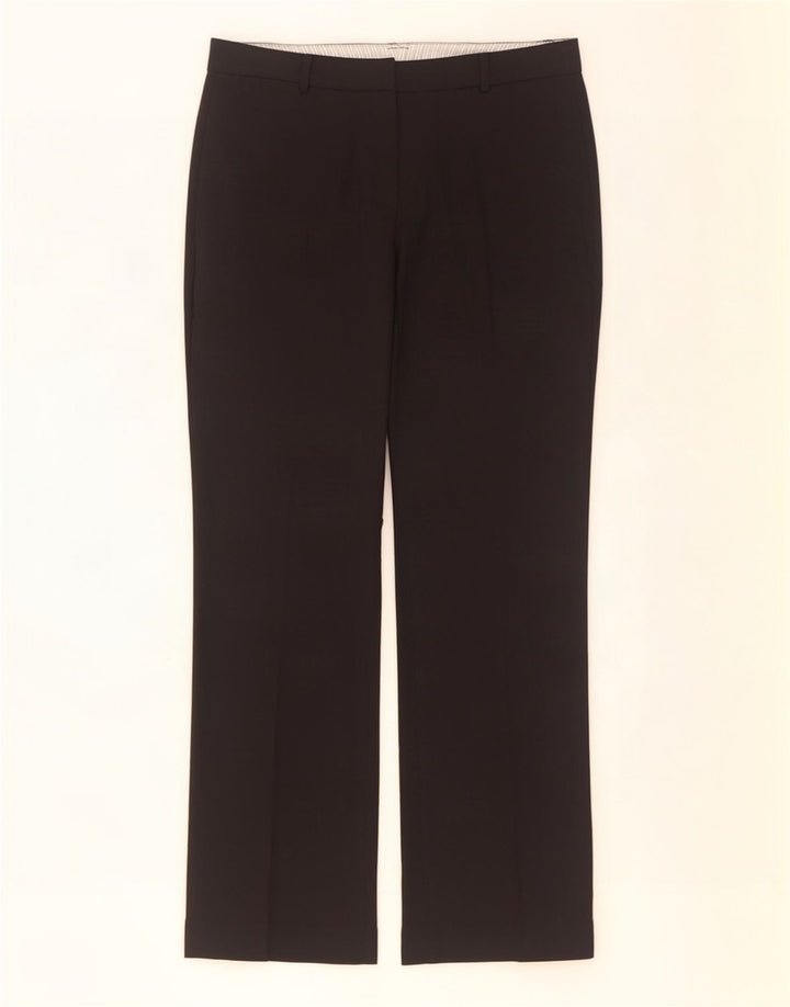 Calça feminina Marks & Spencer Bootcut Suit UK 10 pequena W31 L30 preta
