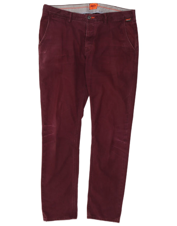 Calça Chino Masculina Superdry Slim Fit XL W38 L32 Algodão Borgonha