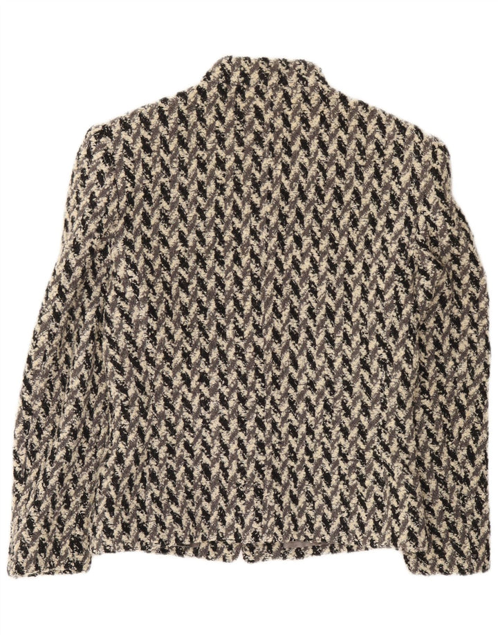 Jaqueta blazer feminina Basile com 4 botões IT 44 Viscose geométrica cinza médio