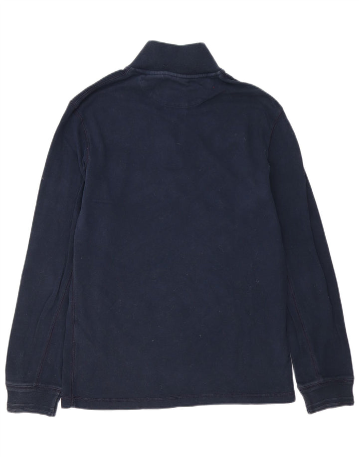 Moletom masculino Timberland com zíper e gola pequena algodão azul marinho