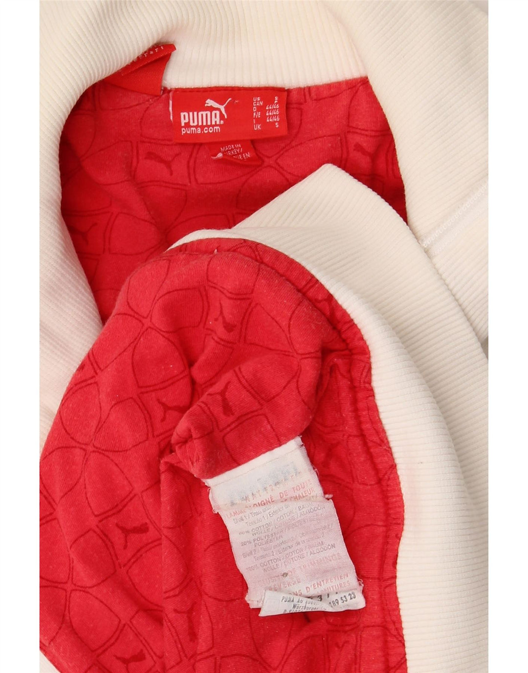 Puma Mens Tracksuit Top Jacket Pequeno Algodão Branco