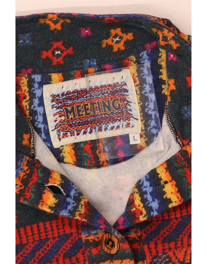 Moletom masculino com gola redonda e listrado grande multicolorido