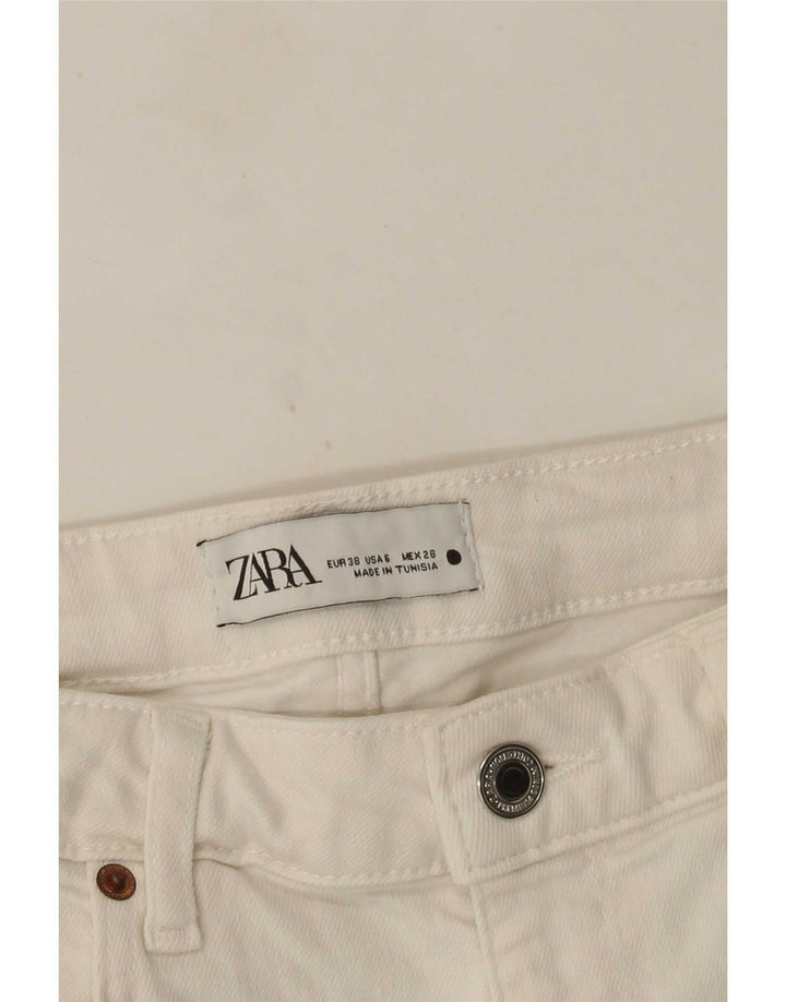 Calça jeans feminina cintura alta Zara EU 38 pequena W28 L31 branca