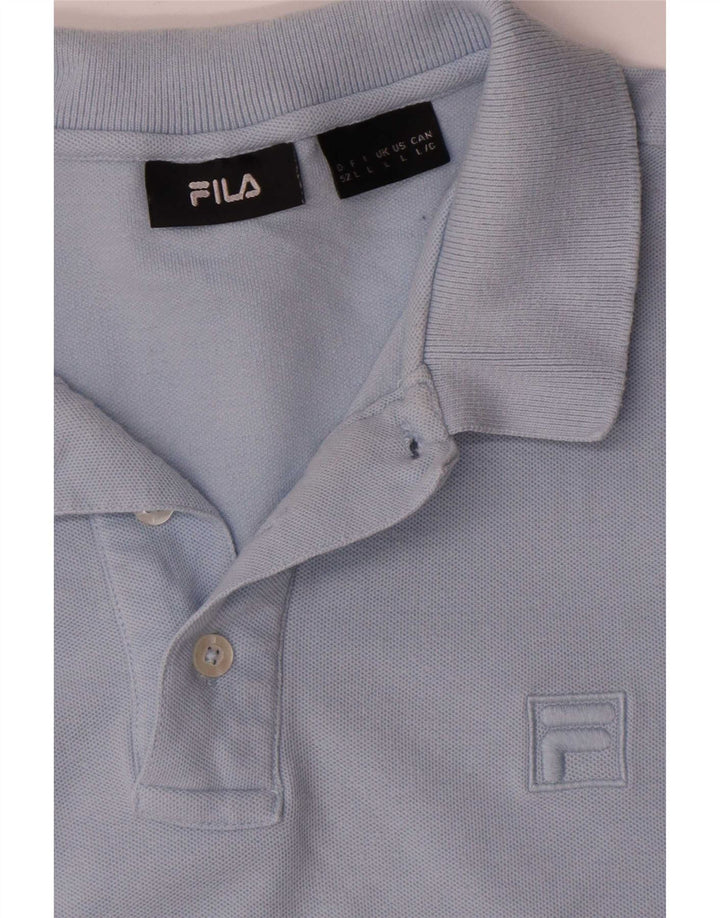 Camisa polo masculina Fila grande algodão azul