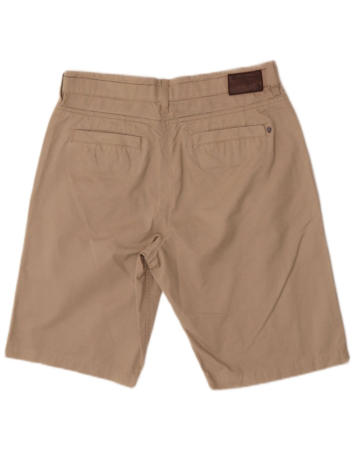 Ben Sherman Mens Chino Shorts W32 Algodão Bege Médio