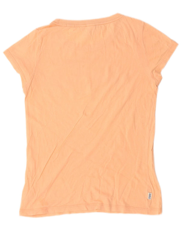 Camiseta feminina gráfica Franklin Marshall UK 10 pequena bege