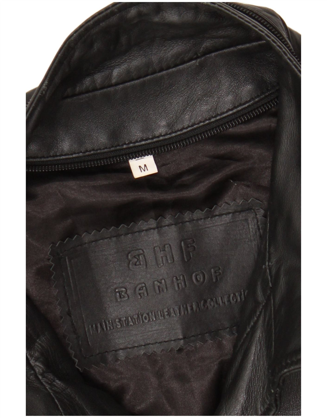 Jaqueta de couro masculina vintage UK 38 couro preto médio