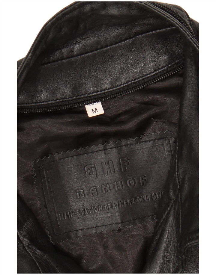 Jaqueta de couro masculina vintage UK 38 couro preto médio