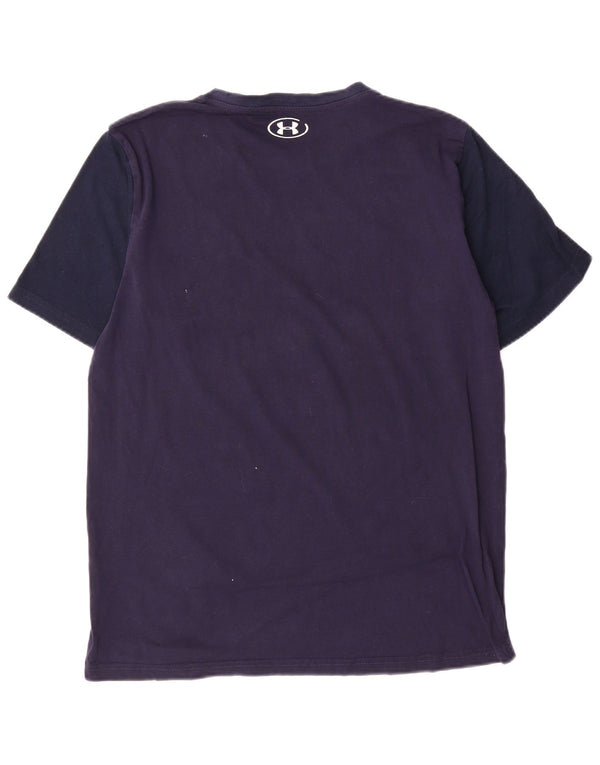 Under Armour Camiseta masculina gráfica top pequeno algodão azul marinho