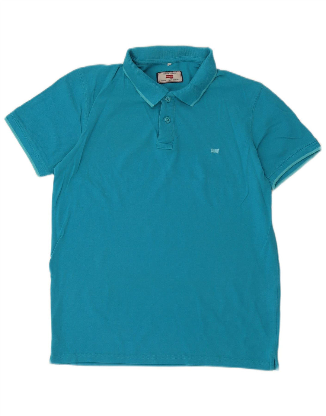 Camisa polo masculina regular Carrera algodão azul médio