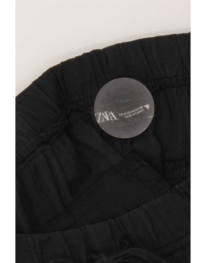 Zara Calça feminina reta cortada média W28 L25 preta