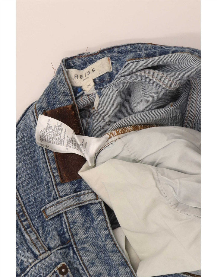 Reiss Jeans masculino desgastado slim W32 L30 algodão azul