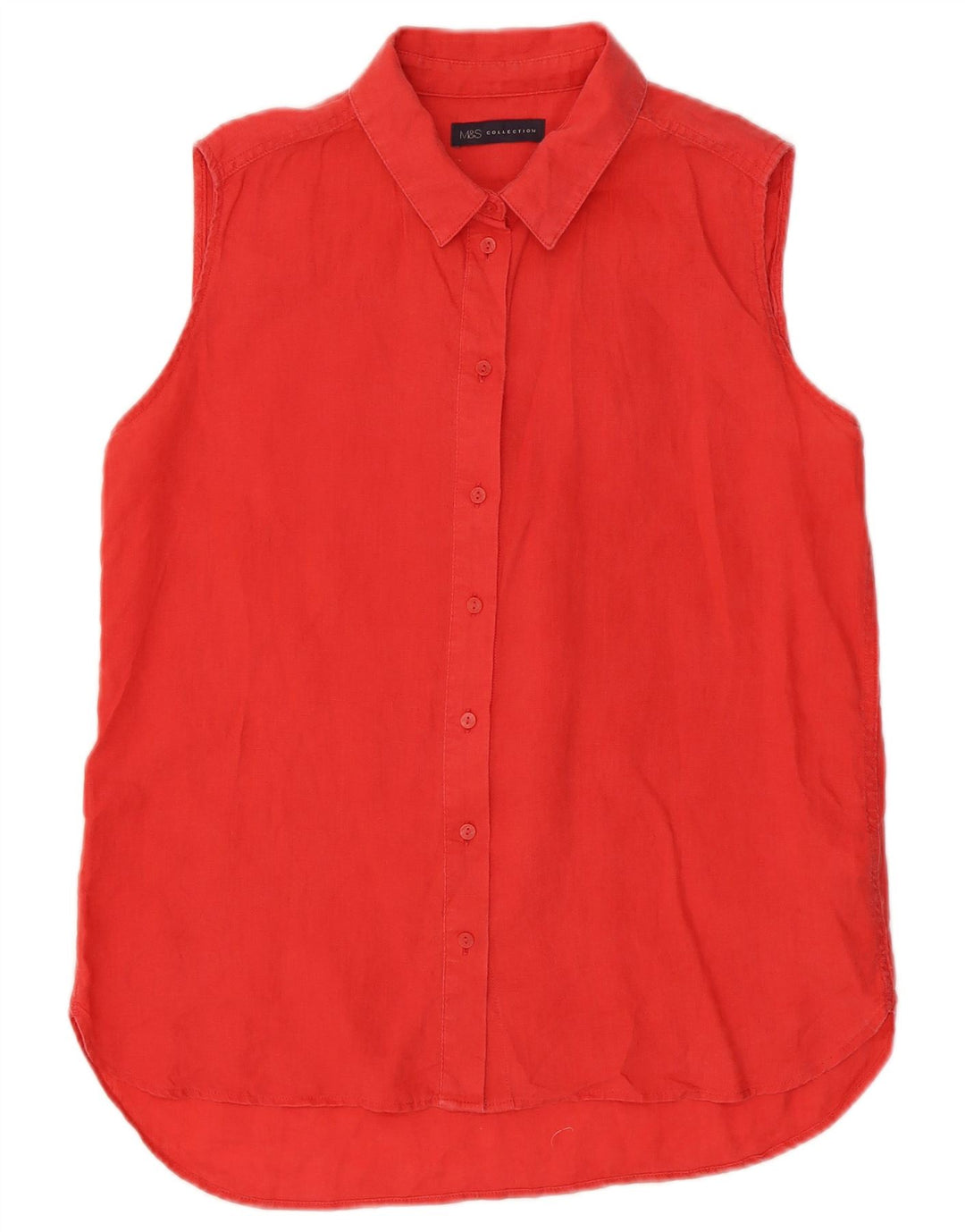 Camisa feminina sem mangas MARKS & SPENCER UK 12 linho rosa médio
