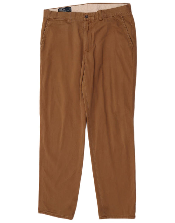 Polo Ralph Lauren Calça Chino Masculina Reta W33 L32 Algodão Marrom