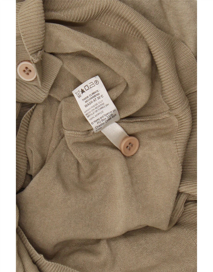 Suéter feminino Marks & Spencer Blue Harbor Cardigan Reino Unido 12 Médio Bege