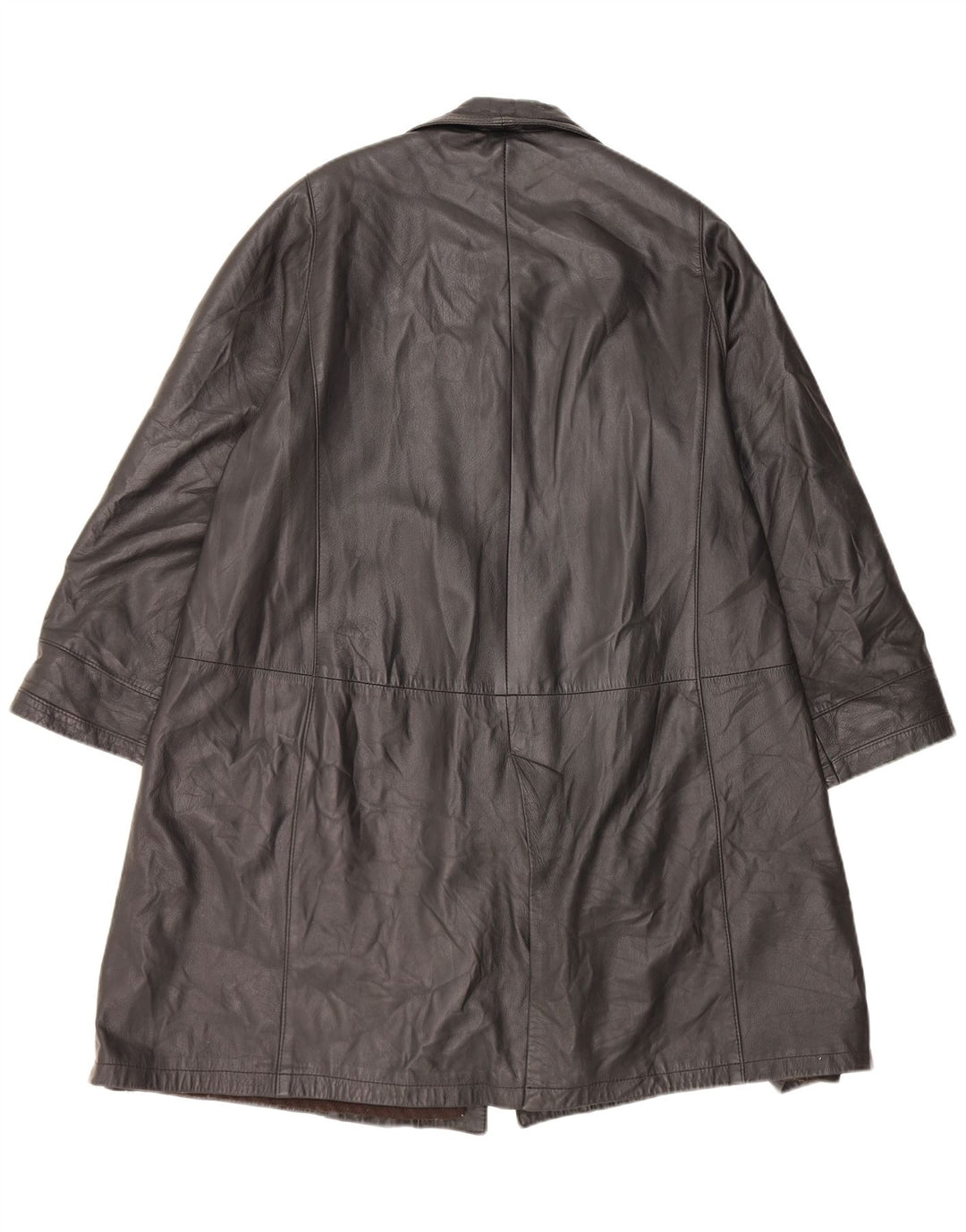 Casaco de couro feminino vintage UK 16 grande preto