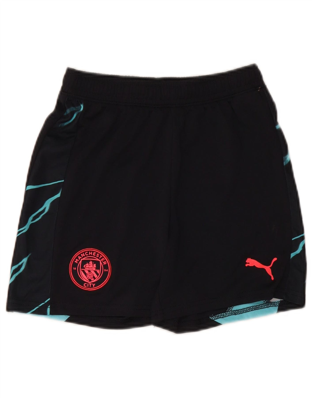 Shorts esportivos masculinos PUMA Manchester City 11-12 anos pretos