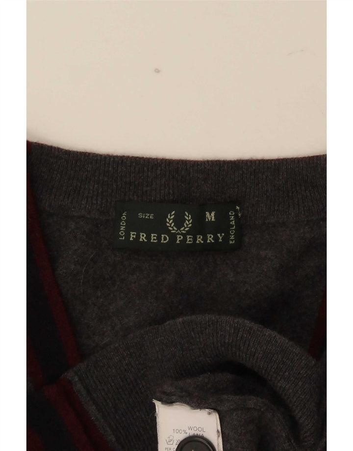 Fred Perry masculino lã cinza médio