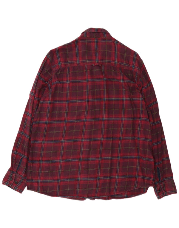 Camisa masculina de flanela Fat Face XL algodão xadrez Borgonha
