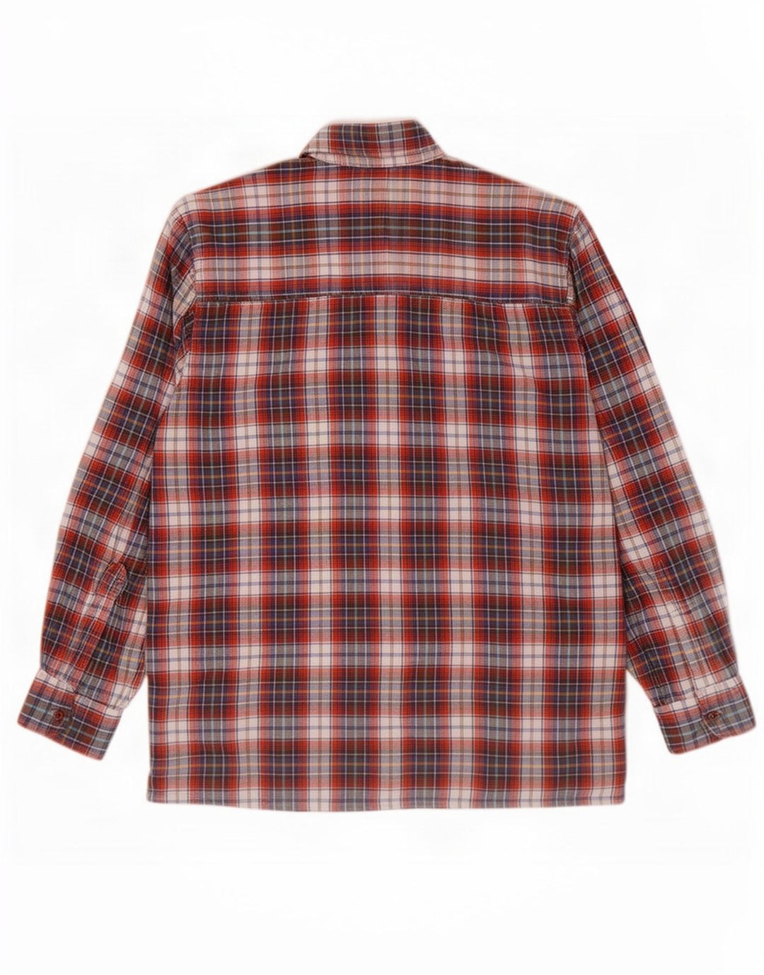 Camisa masculina de flanela Follie de algodão xadrez vermelho médio