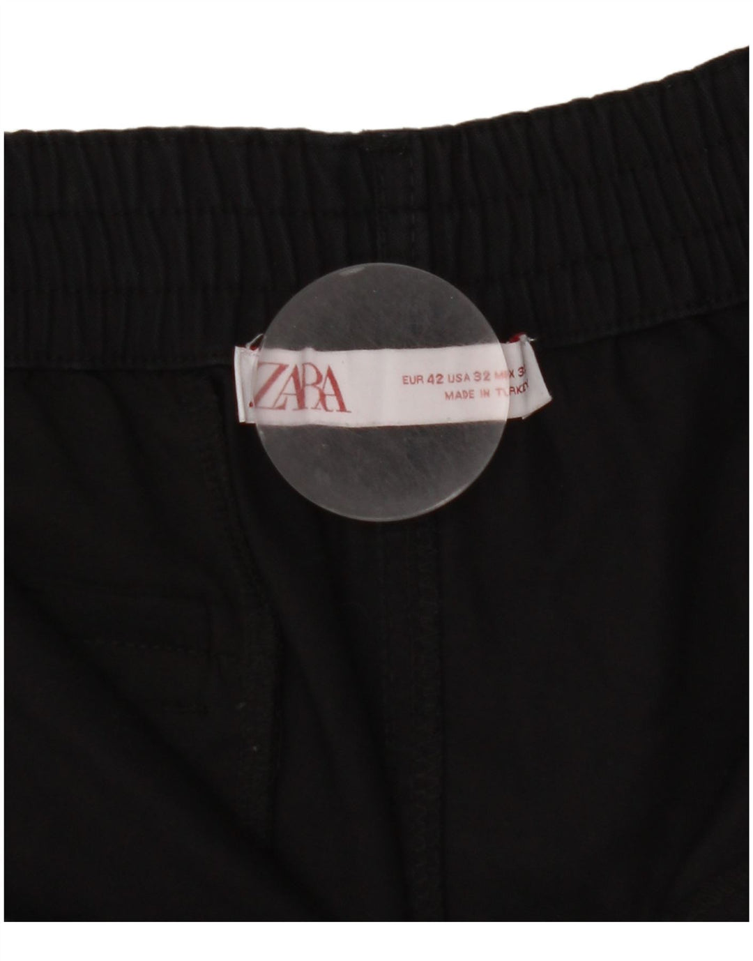 Zara Mens Cargo Shorts EU 42 Grande W32 Algodão Preto
