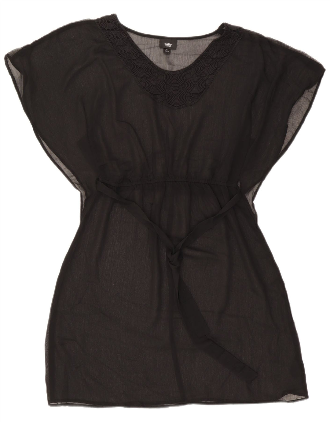 Vestido de praia feminino Mossimo UK 10 pequeno poliéster preto