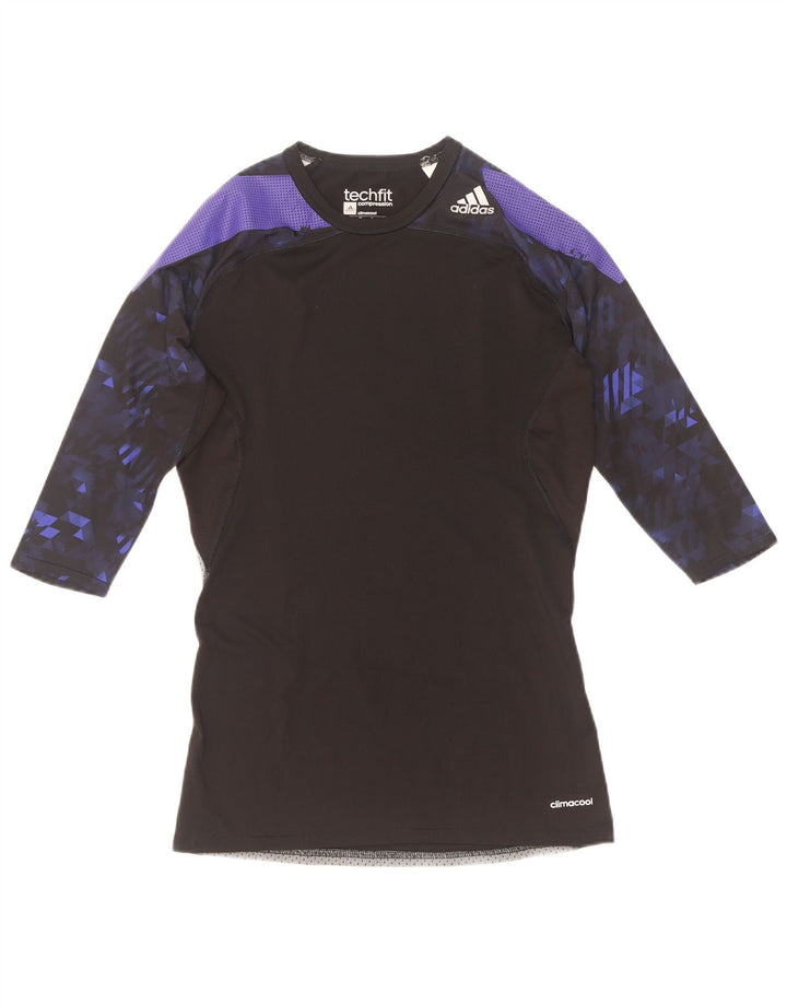 Adidas Mens Climacool Top Manga 3/4 Grande Bloco Colorido Preto