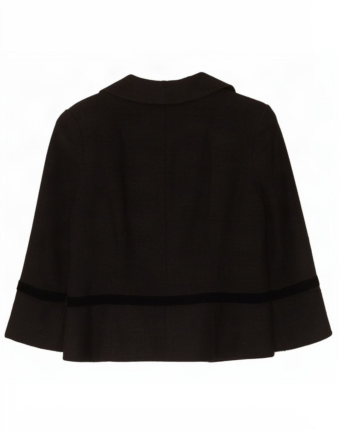 Jaqueta blazer feminina Whistles manga 3/4 Reino Unido 12 médio preto poliacrílico