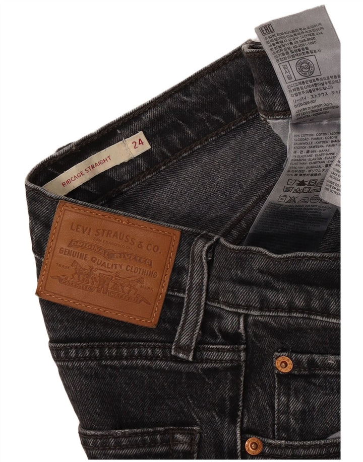 Jeans feminino Levi's Ribcage Straight W24 L28 algodão cinza