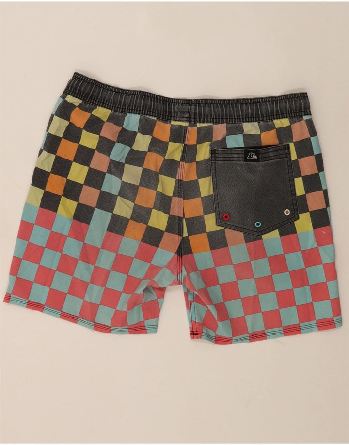 Quiksilver Calções de banho masculinos de poliéster geométrico multicolorido médio
