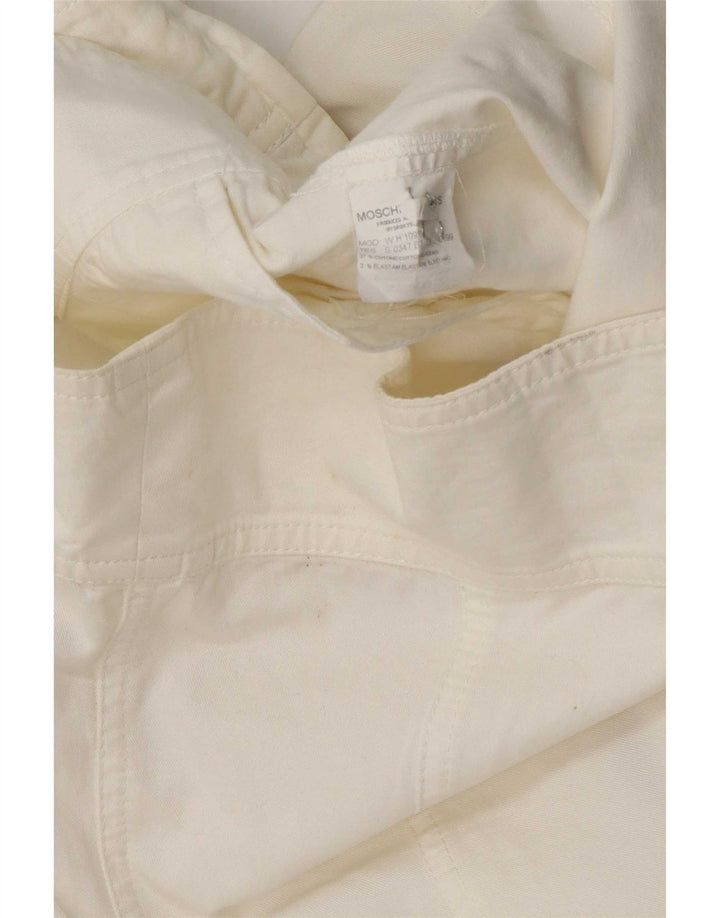 Jaqueta bomber feminina Moschino UK 12 médio algodão branco