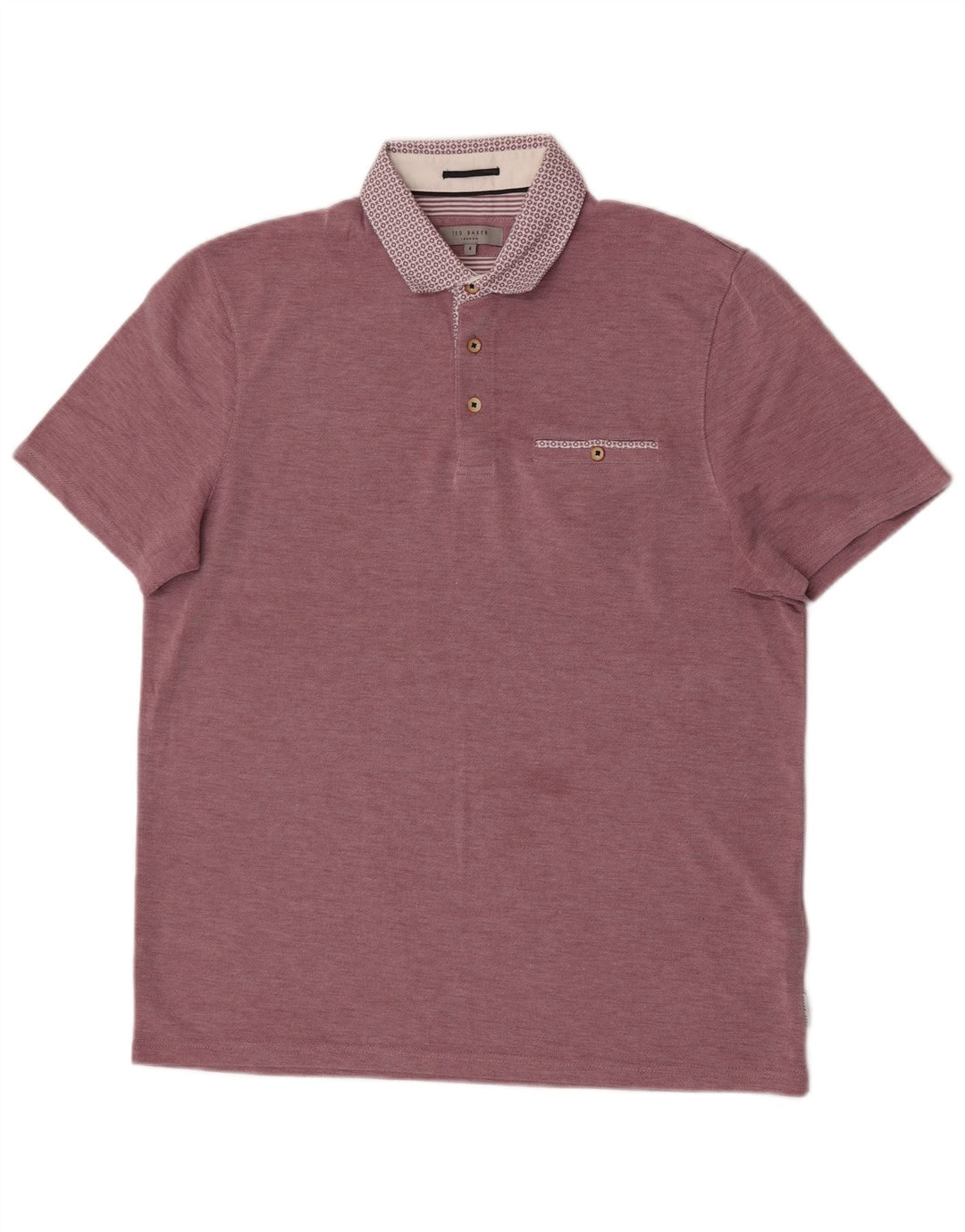 Camisa polo masculina Ted Baker tamanho 4 grande rosa modal