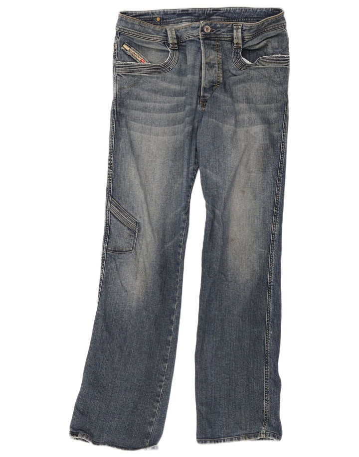 Diesel Mens Cargo Bootcut Jeans W33 L33 Azul