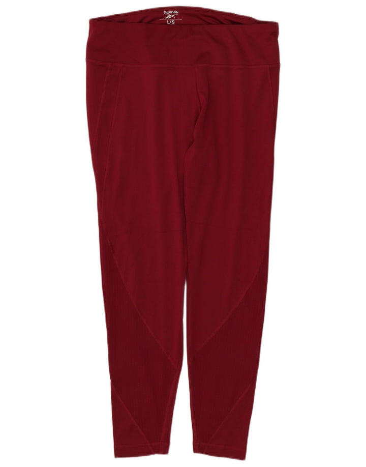 Leggings Reebok Mulher UK 14 Grande Poliéster Borgonha