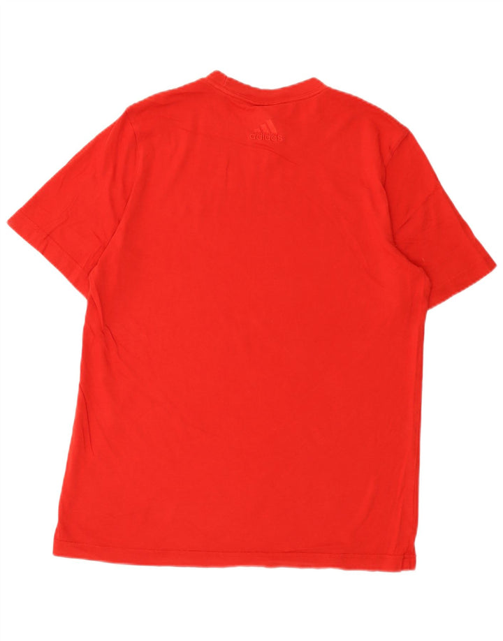 ADIDAS Mens Graphic T-Shirt Top Pequeno Algodão Vermelho