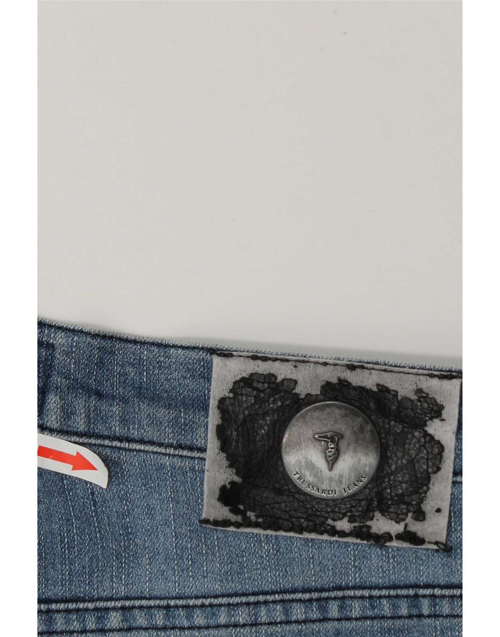 Trussardi Mens Straight Jeans W32 L30 Azul Algodão
