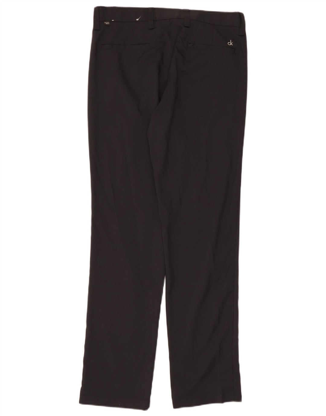 Calças Chino retas masculinas Calvin Klein tamanho 32 W32 L31 poliéster preto