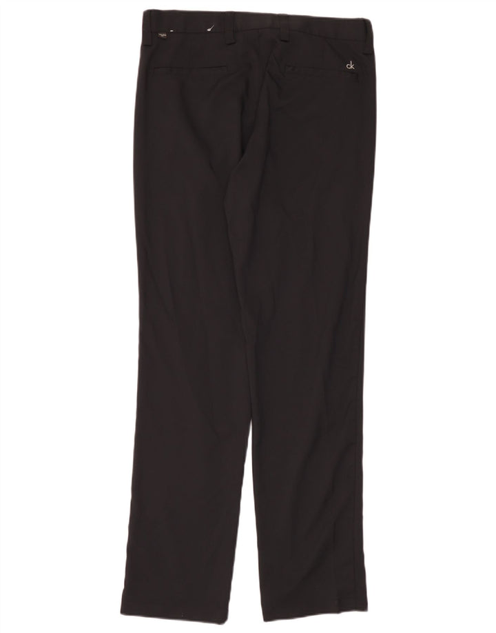 Calças Chino retas masculinas Calvin Klein tamanho 32 W32 L31 poliéster preto