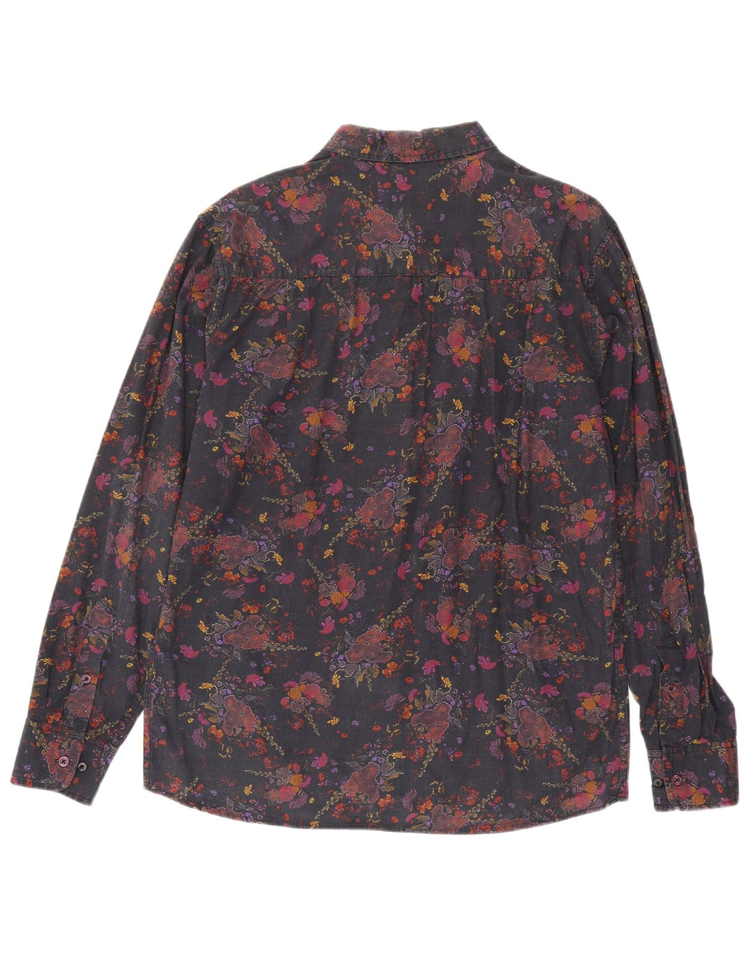 Camisa masculina vintage grande algodão floral preto