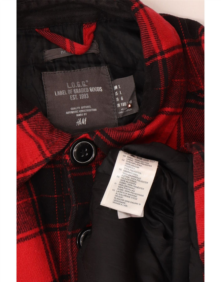 Camisa masculina de flanela H&M Lumberjack grande algodão xadrez rosa