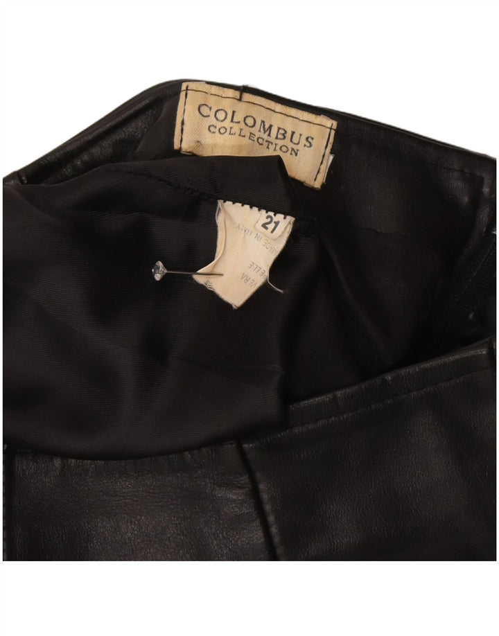 COLOMBUS Saia feminina de couro W26 pequena couro preto