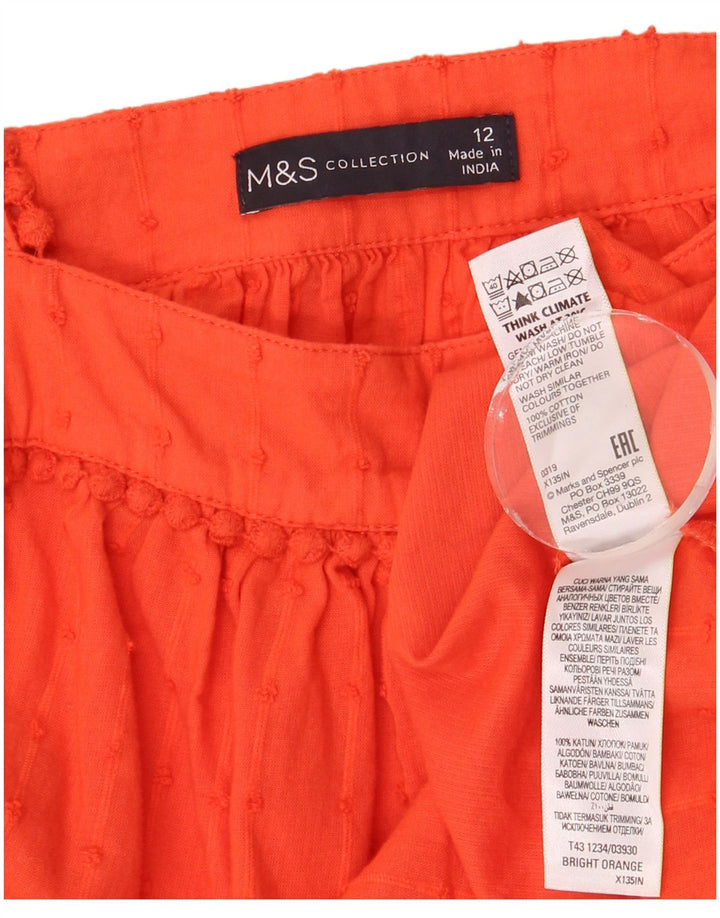 Blusa feminina sem mangas Marks & Spencer Reino Unido 12 médio laranja manchado