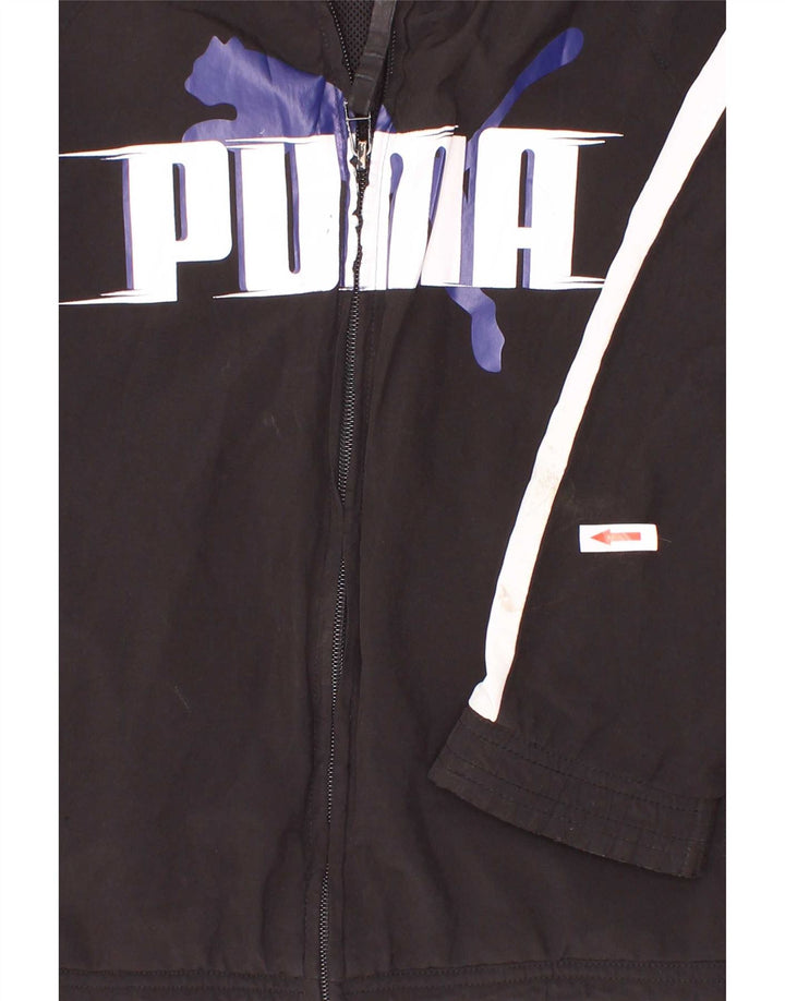 Jaqueta Puma Boys Graphic Tracksuit Top 9-10 Anos Preto Colorblock