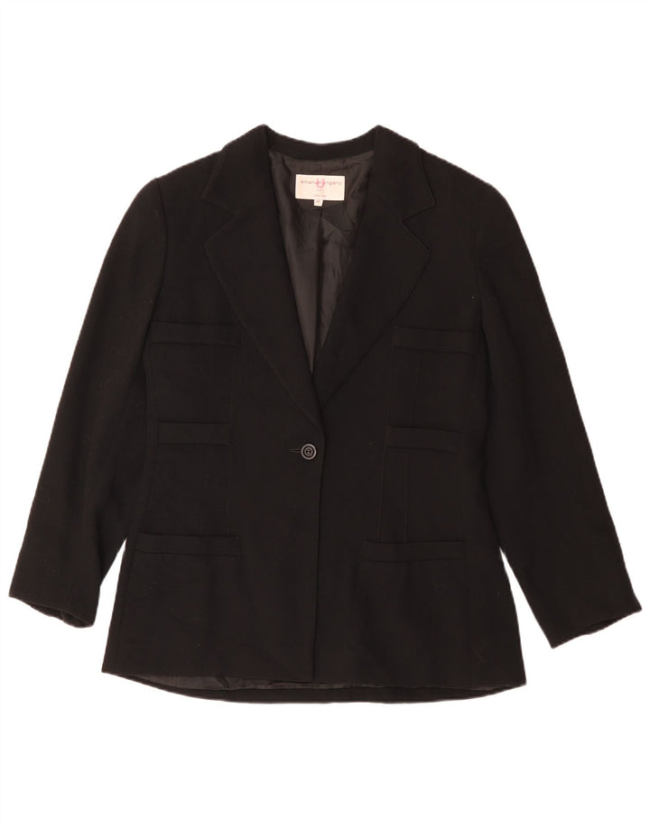 Jaqueta blazer feminina Emanuel Ungaro com 1 botão IT 48 XL preta