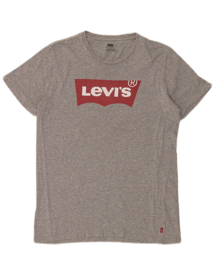 Camiseta masculina gráfica Levi's Top cinza médio algodão