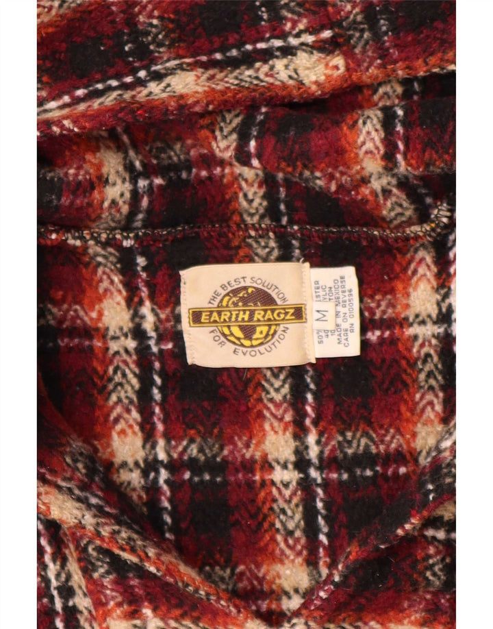 Jumper com capuz masculino Earth Ragz médio vermelho xadrez poliéster hippie