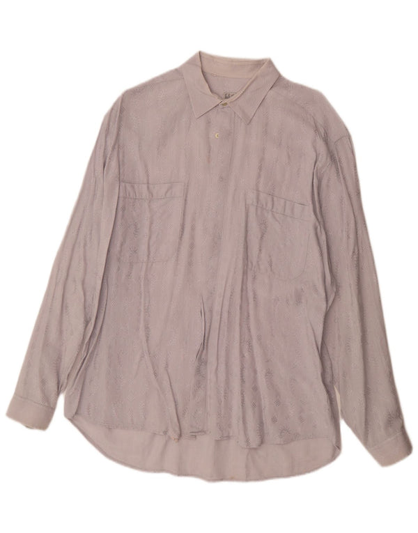 Camisa masculina vintage XL algodão floral roxo