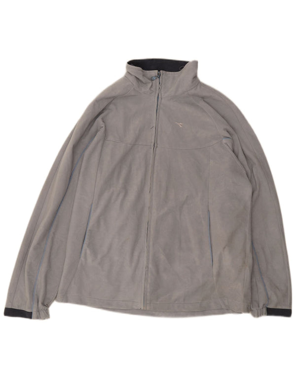 Diadora Womens Tracksuit Top Jacket UK 14 Grande Cinza Poliéster