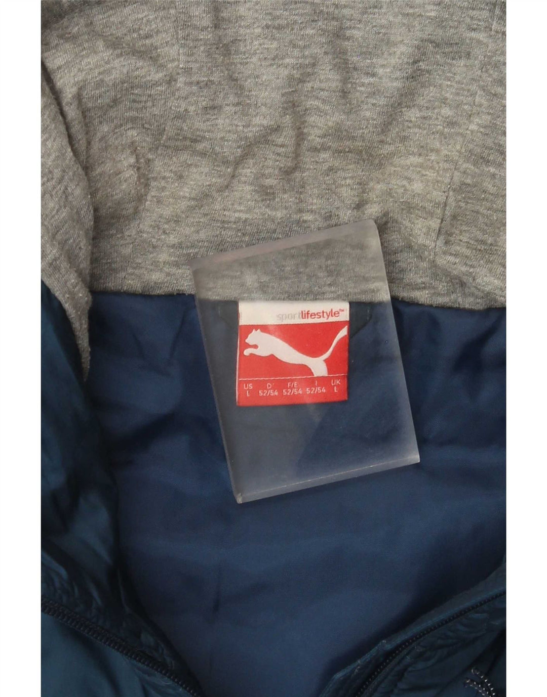 Jaqueta acolchoada com capuz masculina Puma UK 40 grande azul marinho