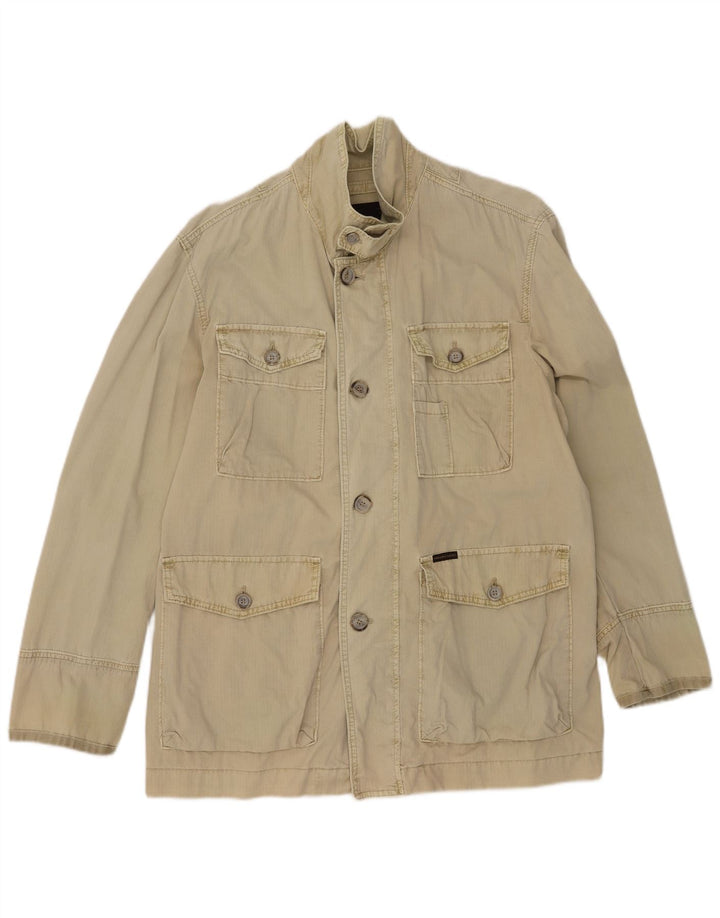 Jaqueta utilitária masculina MARLBORO CLASSICS UK 42 XL algodão cáqui